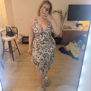 Boohoo Asymmetrical Animal Print Dress